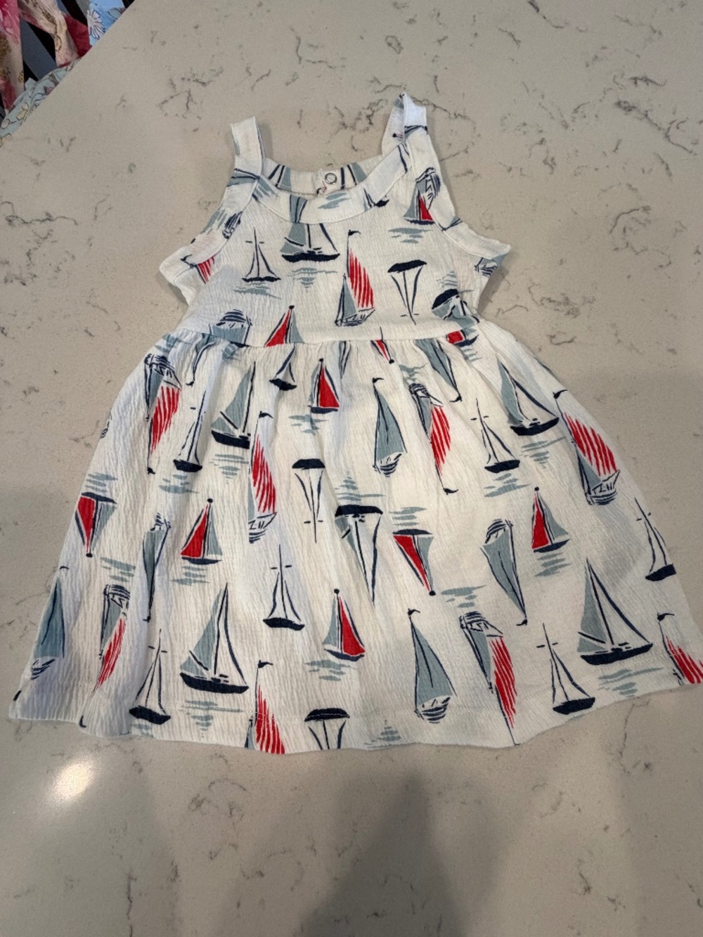 Carter’s Girls White Nautical Sailboat Dress
